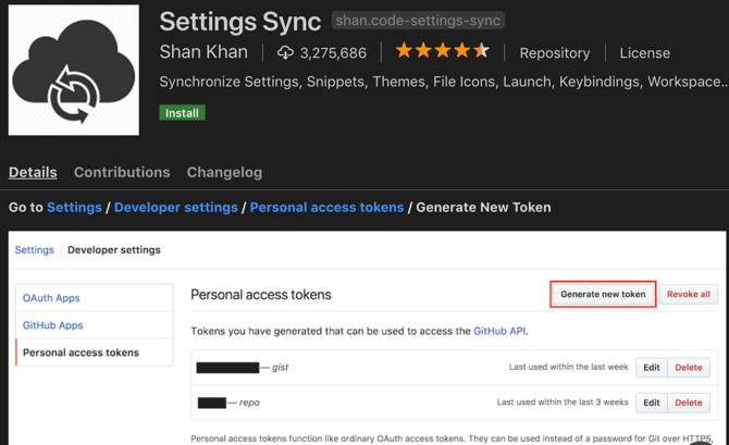 ۲. Settings Sync