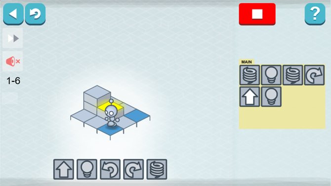 محیط پازلی بازی Lightbot برای آموزش مفاهیم و منطق برنامه نویسی به کودکان
