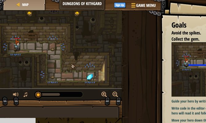 نمای مراحل بازی CodeCombat برای آموزش کدنویسی و برنامه نویسی به کودکان