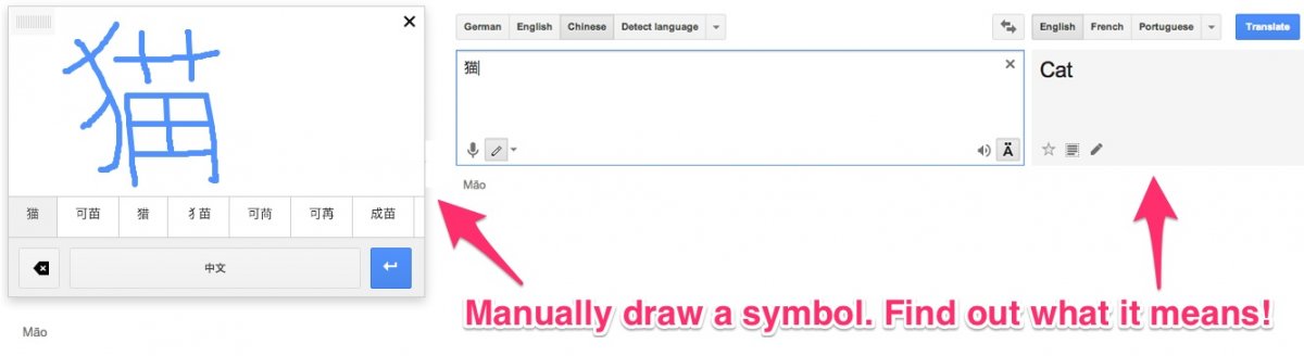 قابلیت رسم کاراکتر در Google Translate