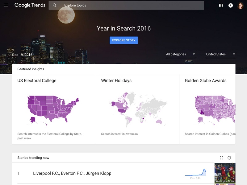 سرویس Google Trends برای بررسی عبارات پرجستجو