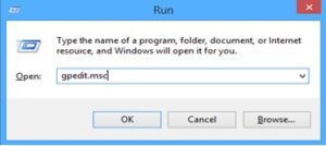 در منوی RUN دستورgpedit.msc را وارد می کنیم تا به کنسول Group Policy وارد شویم
