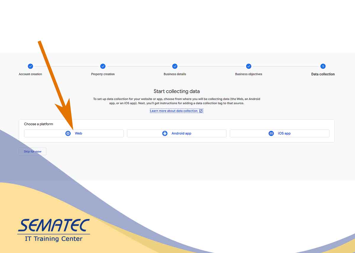 تنظیمات ایجاد Web Data Stream در GA4