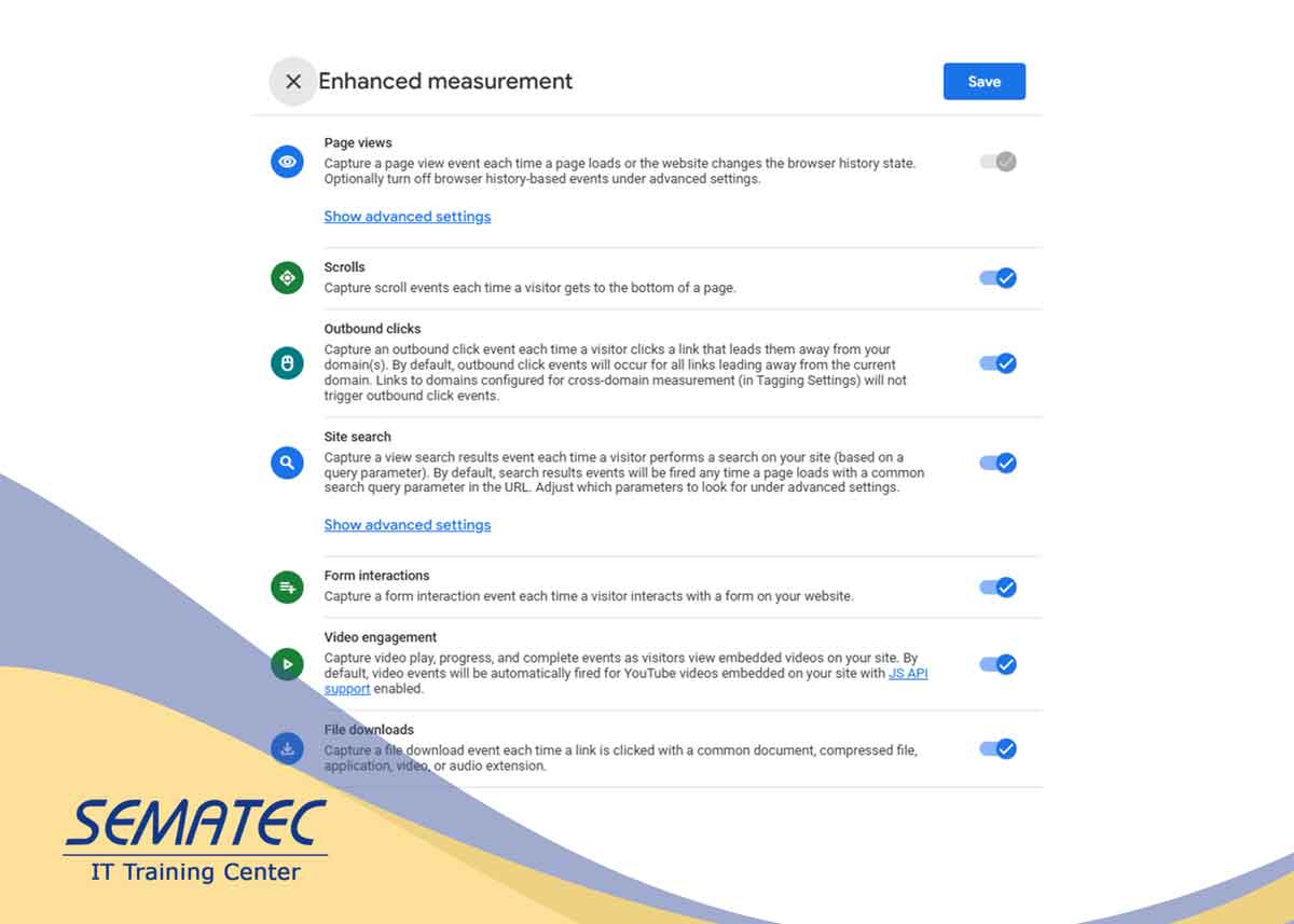تنظیمات اندازه گیری هوشمند Enhanced Measurement